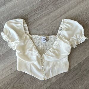 Princess Polly White Cropped Blouse